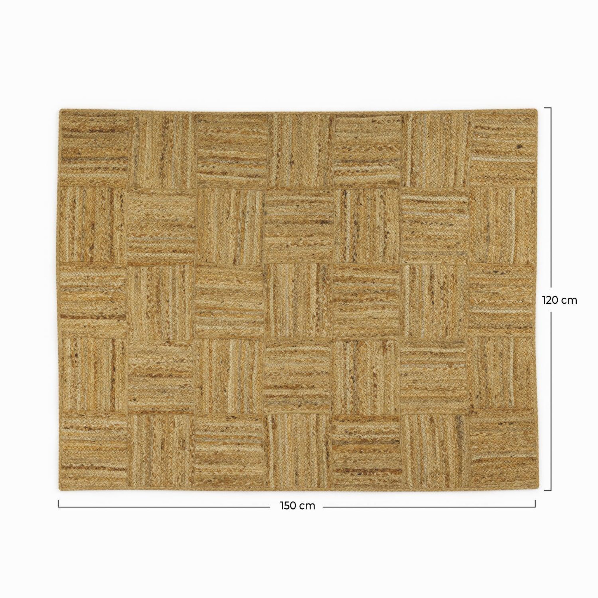 Voir la diapositive 4 : MAISON PAVANE Tapis rectangulaire en jute 120 x 150 cm-kara