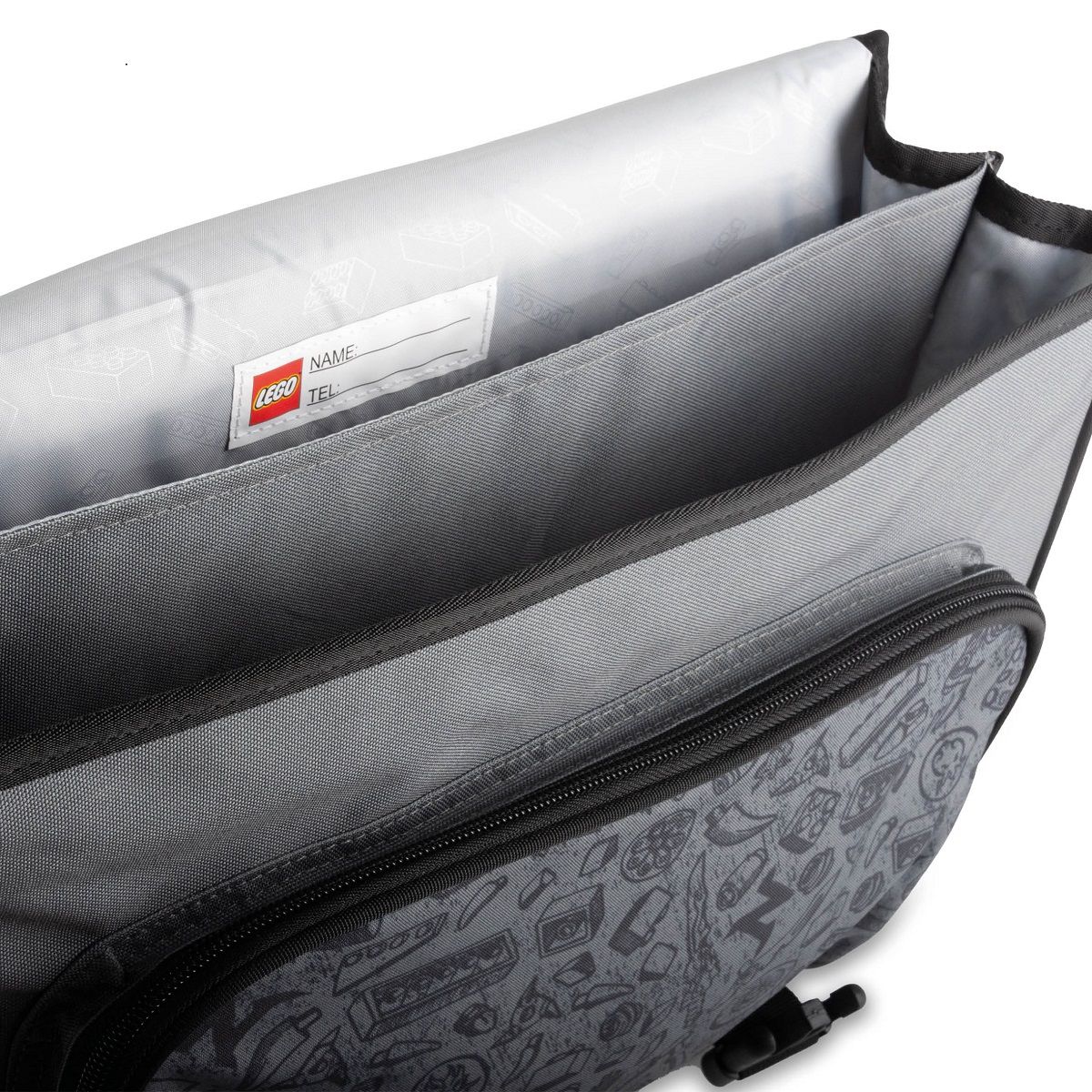 LEGO Cartable 38 cm CP/CE1/CE2 gris dessin or Ninjago