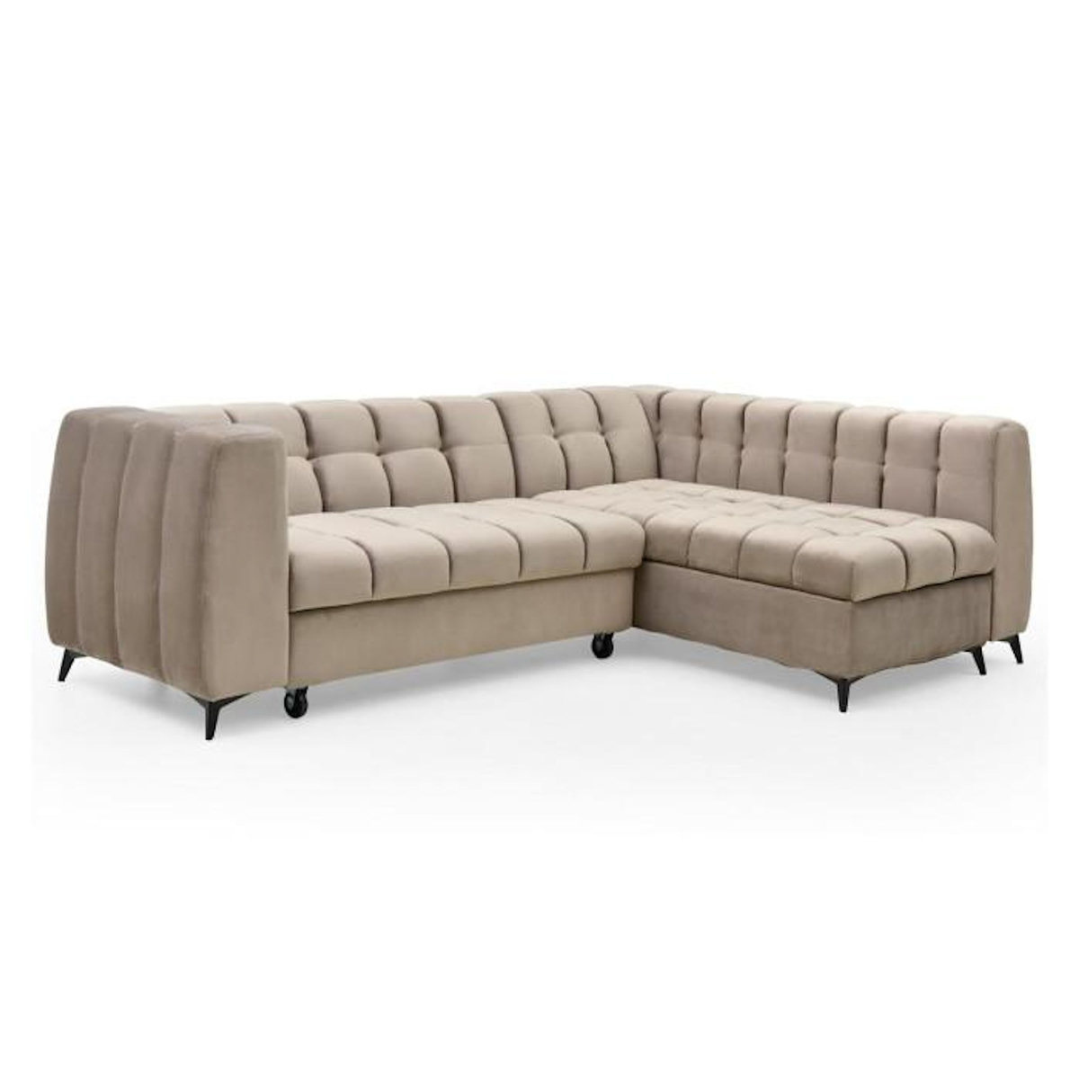 Paris Prix Canapé d'Angle Convertible 5 Places  Casey  247cm Taupe