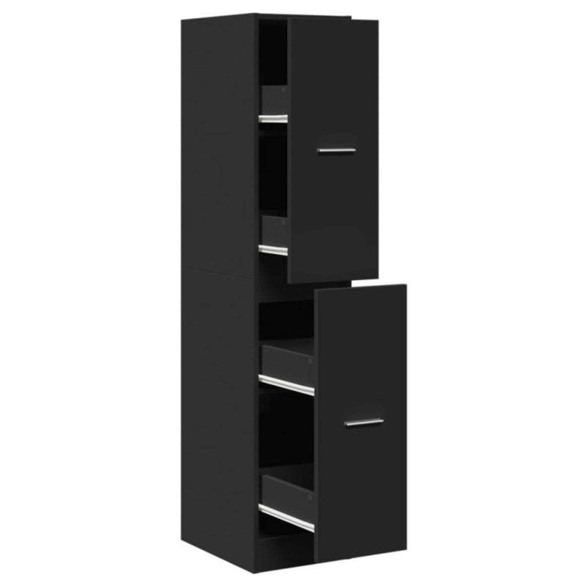 VIDAXL Armoire d apothicaire noir 30x41x144,5 cm bois d ingénierie