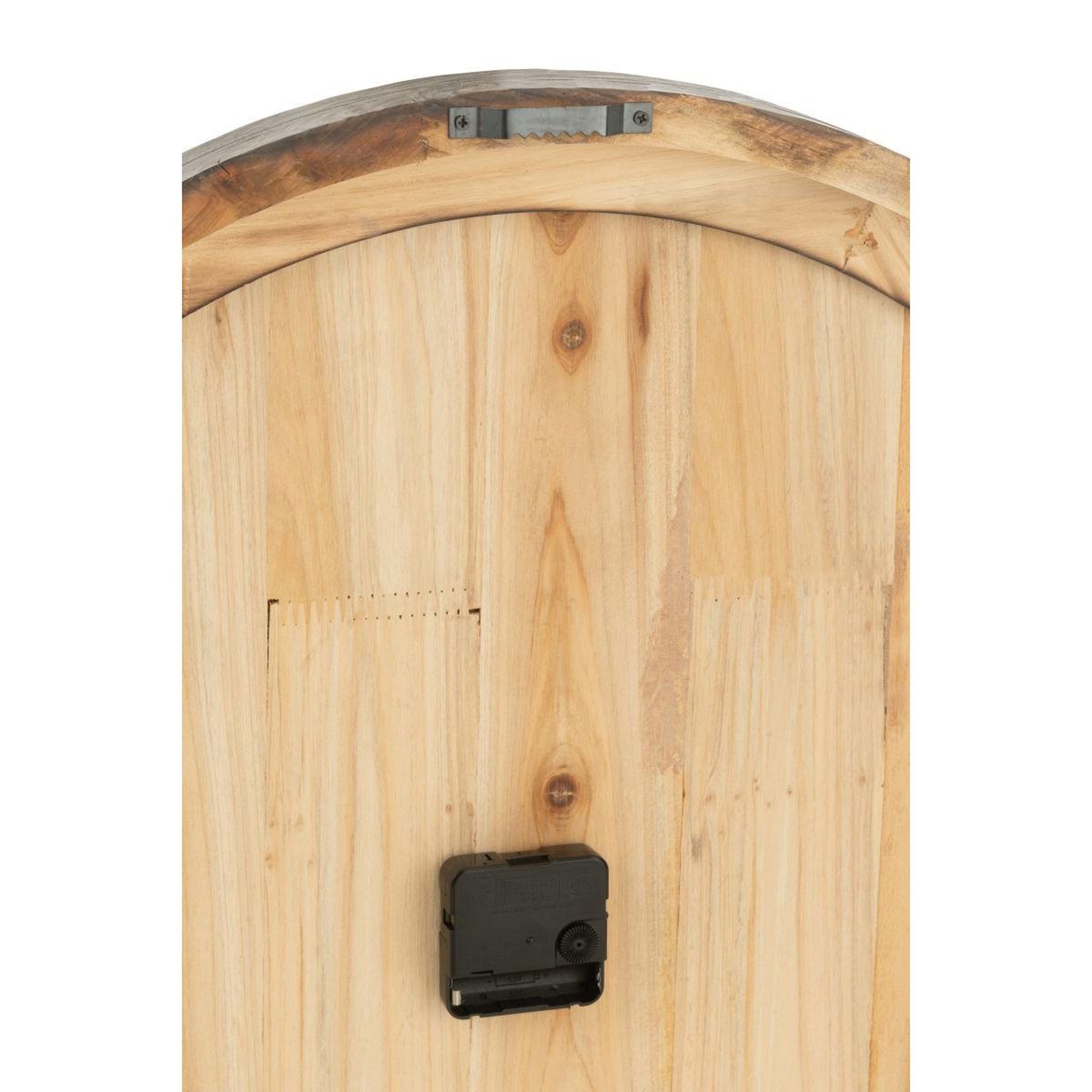 Voir la diapositive 3 : J-LINE Horloge murale en bois  grand hotel  58cm marron