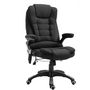Voir la diapositive 1 : HOMCOM Fauteuil de bureau direction massant chauffant hauteur réglable dossier inclinable toile de lin noir