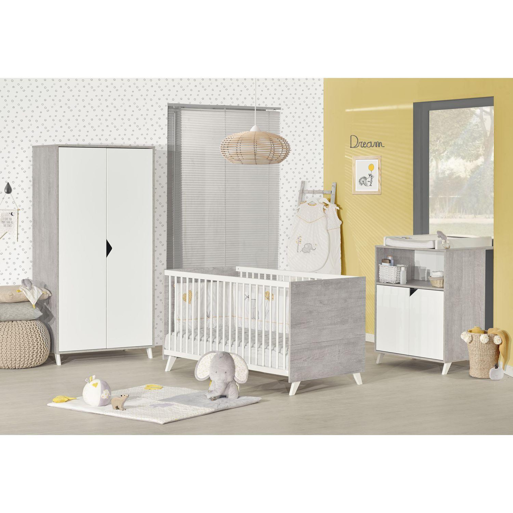 Voir la diapositive 5 : BABY PRICE  Lit bébé évolutif Little Big Bed 140x70cm SCANDI coloris gris 