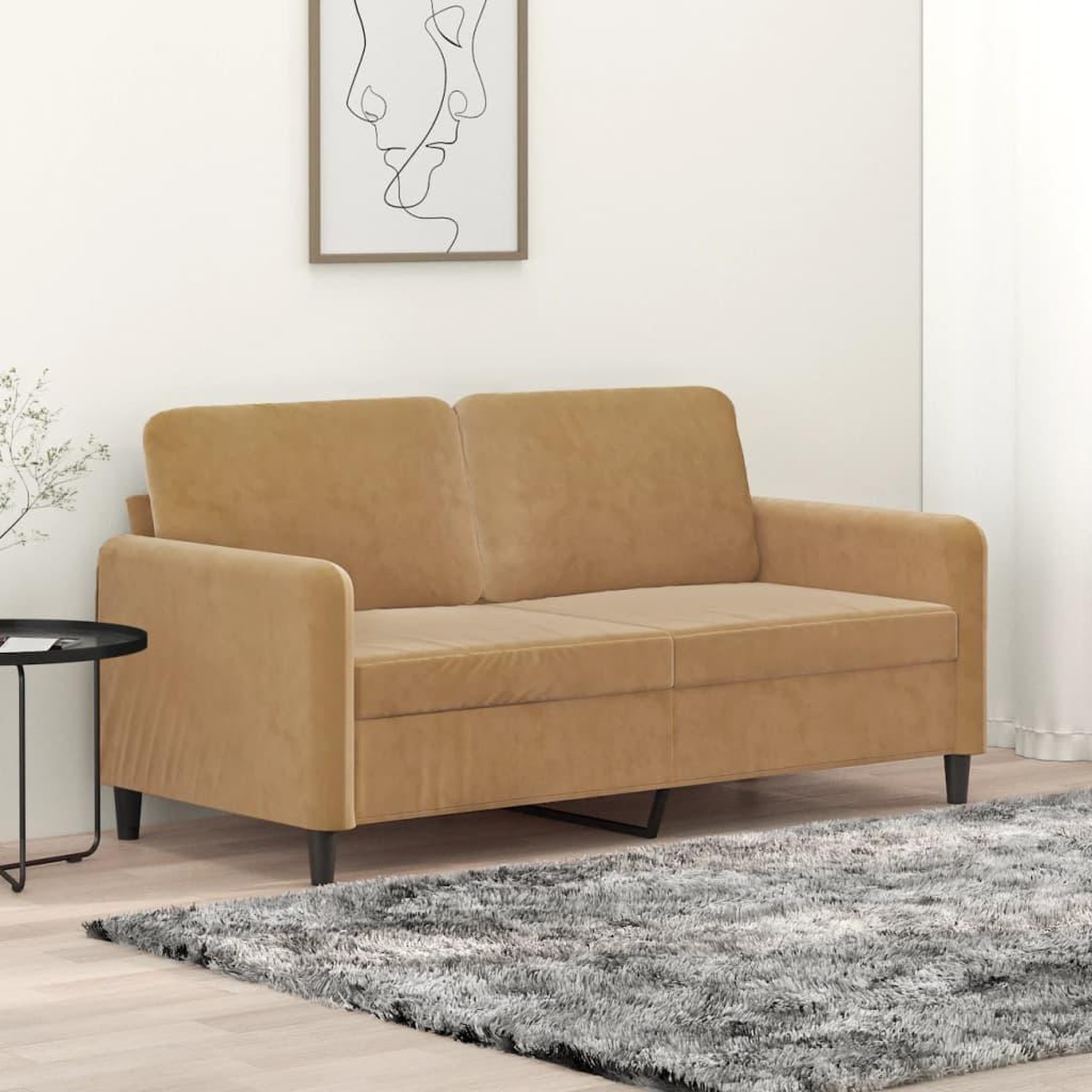 VIDAXL Canape a 2 places Marron 140 cm Velours