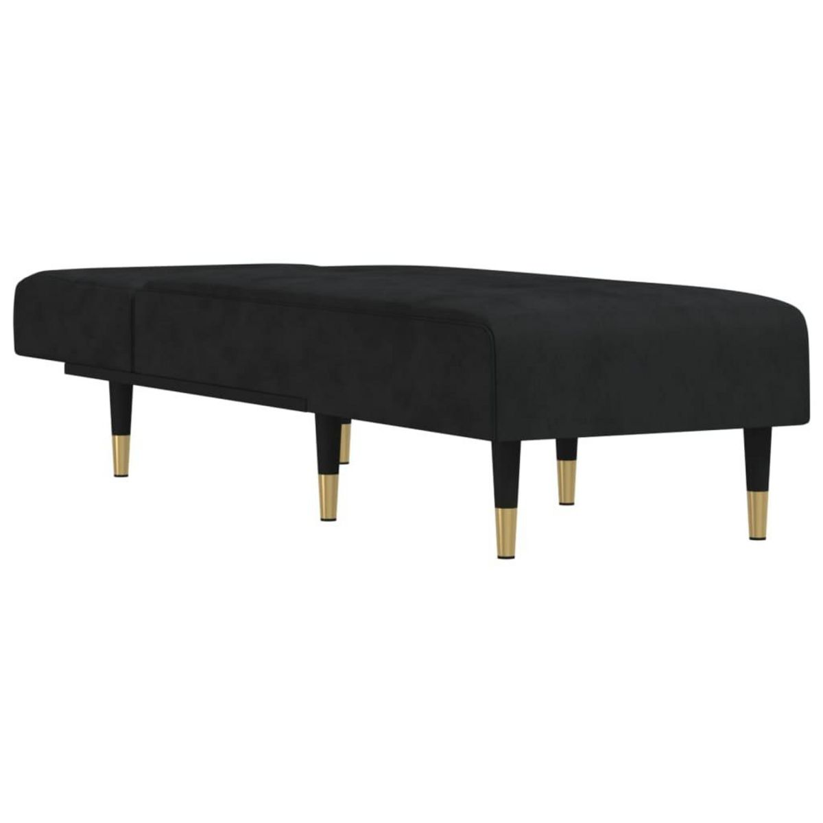 VIDAXL Chaise longue noir velours