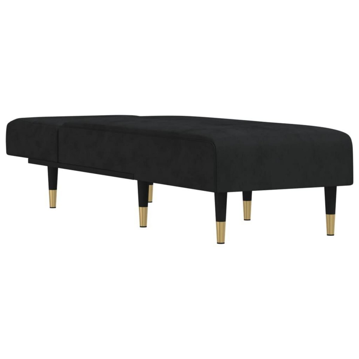 VIDAXL Chaise longue noir velours