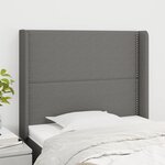 VIDAXL Tete de lit avec oreilles Gris fonce 83x16x118/128 cm Tissu