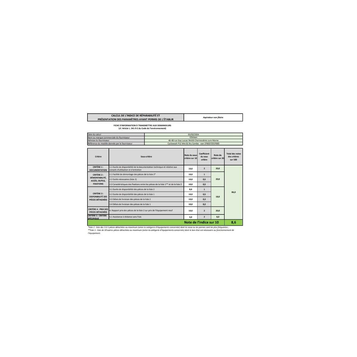 e.ziclean Aspirateur balai sans fil multifonction 21.6v noir - CYCLOWASH12