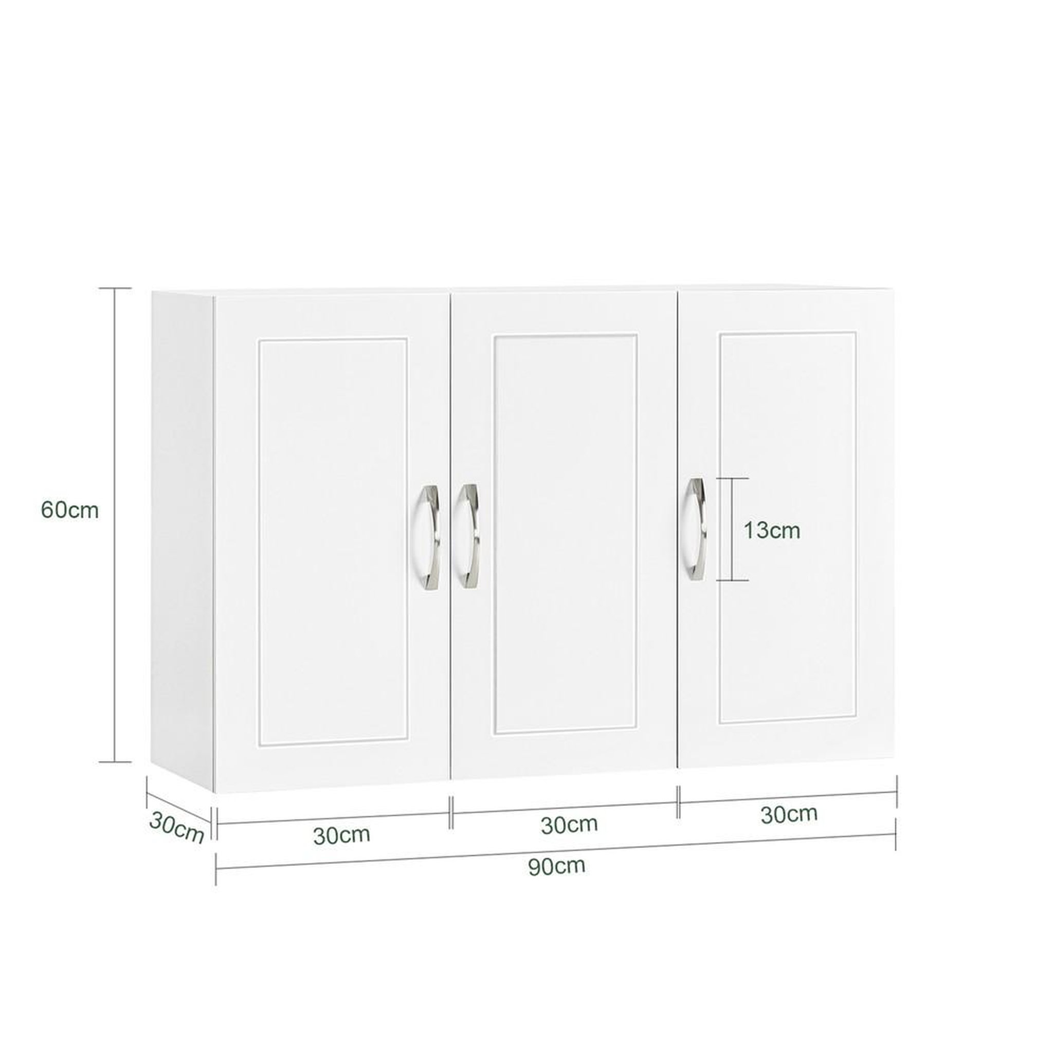 Voir la diapositive 3 : SOBUY SoBuy - Meuble Mural Suspendu à trois portes - Moderne - FRG231-L