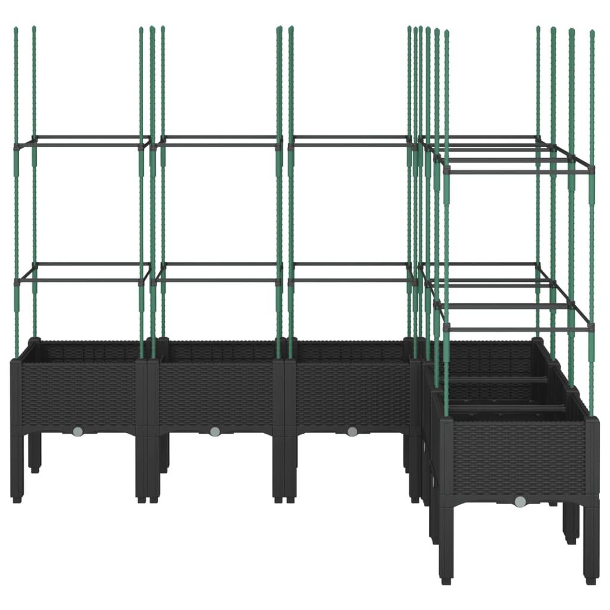 Voir la diapositive 3 : VIDAXL Jardiniere avec treillis noir 160x120x142,5 cm PP