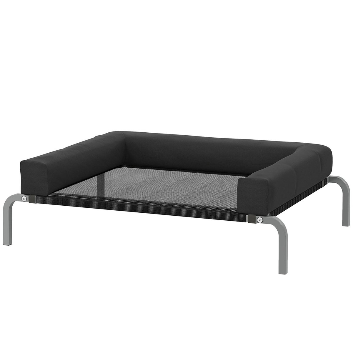 PAWHUT Transat pour animaux - lit pour chien - lit à pieds pour chien avec contour coussin dim. 90 x 65 x 30 cm - noir