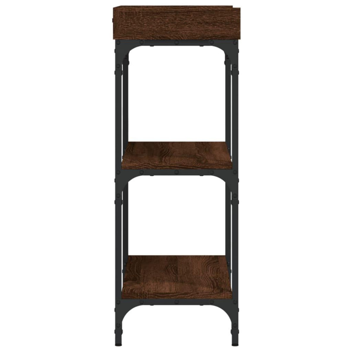 VIDAXL Table console avec etageres chene marron 75x30x80 cm