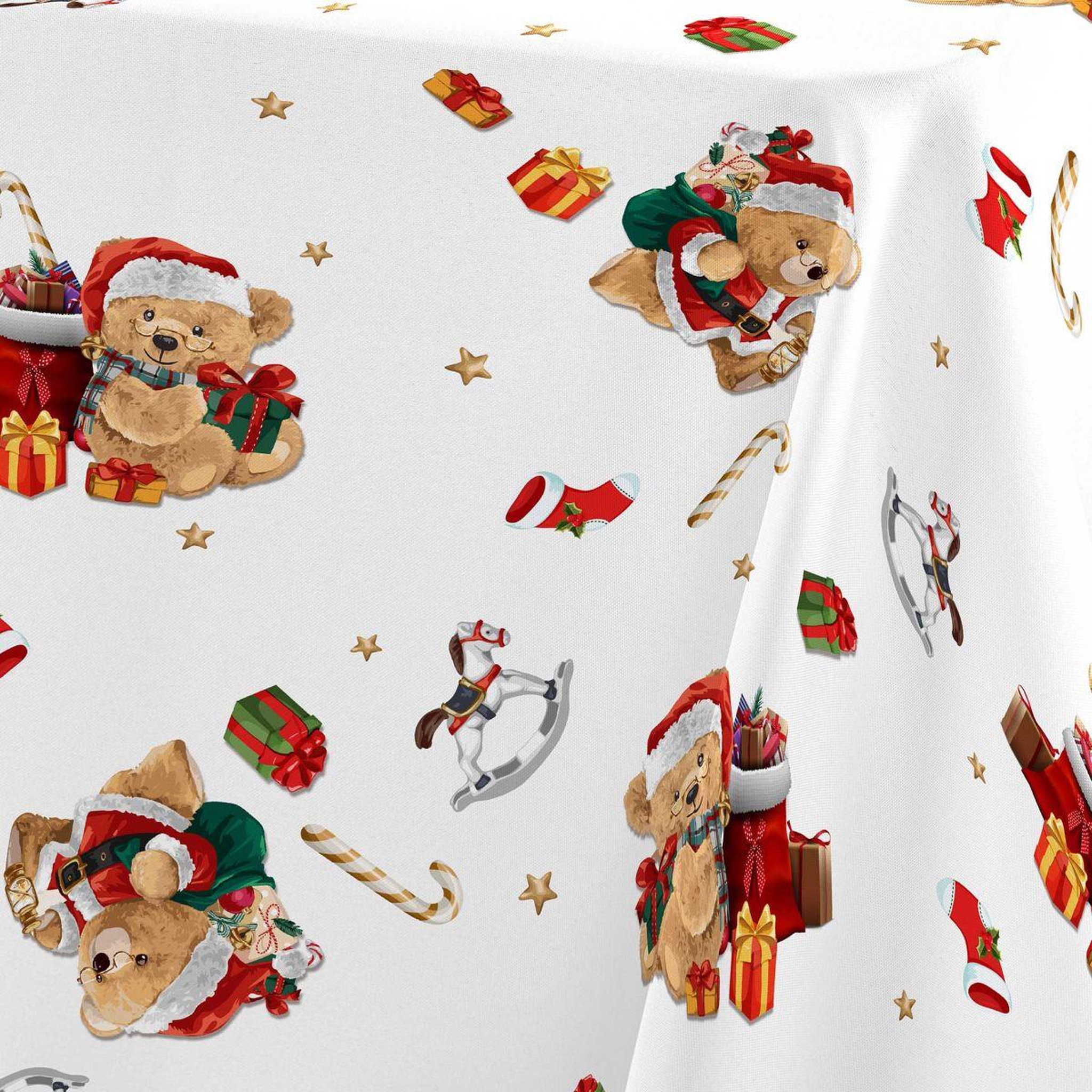 Voir la diapositive 3 : Douceur d'Intérieur Nappe antitache imprimé  oursons  150x300cm multicolore