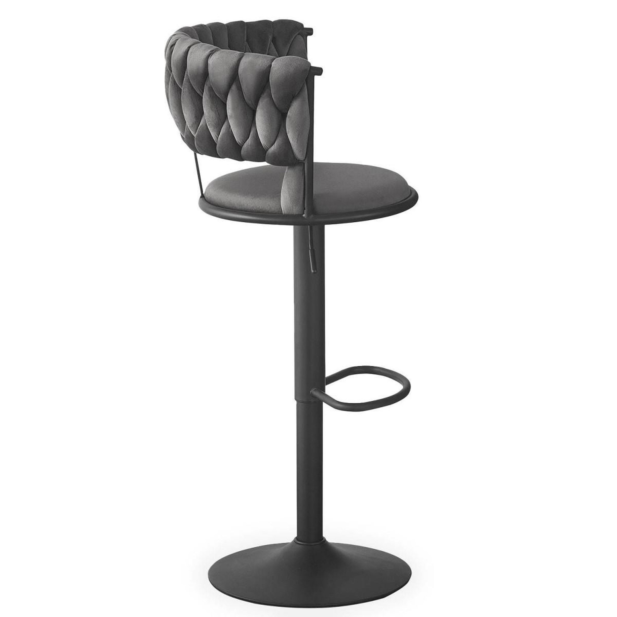 Voir la diapositive 5 : Paris Prix Lot de 2 chaises de bar en velours  odyssée  87-109cm gris