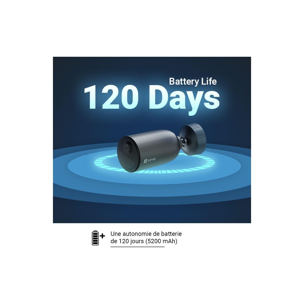 EZVIZ Caméra de surveillance 2 EB3 Type C + 2 panneaux solaires