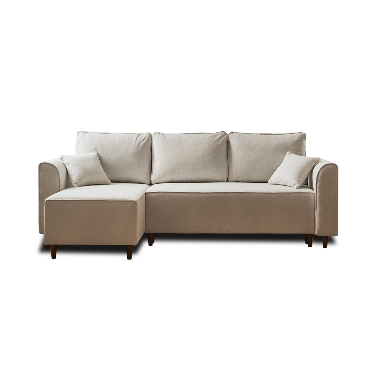 BEST MOBILIER Saphir - canapé d'angle réversible 4 places - convertible - avec coffre - en tissu