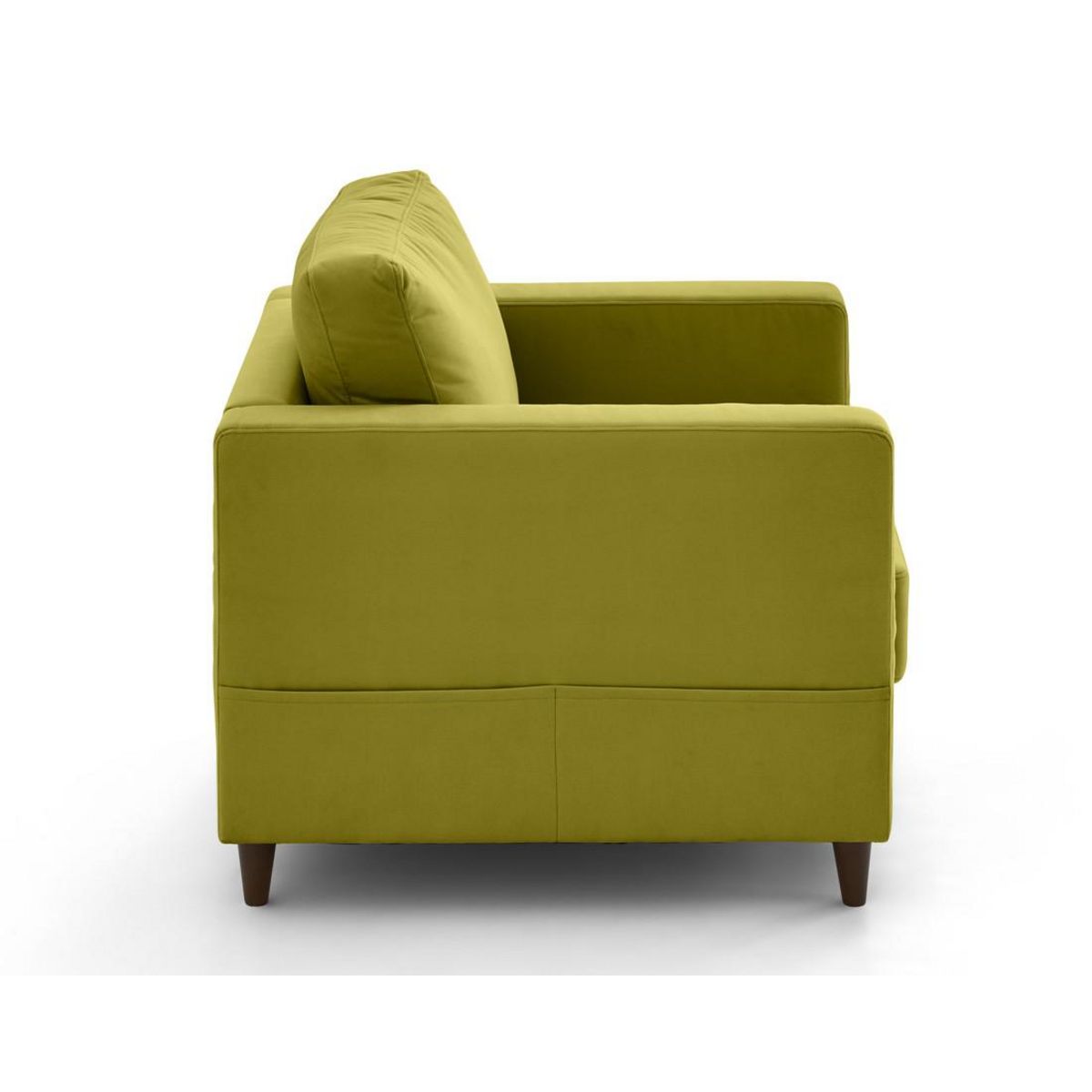 LISA DESIGN Anna - fauteuil avec poche en velours - pieds en bois