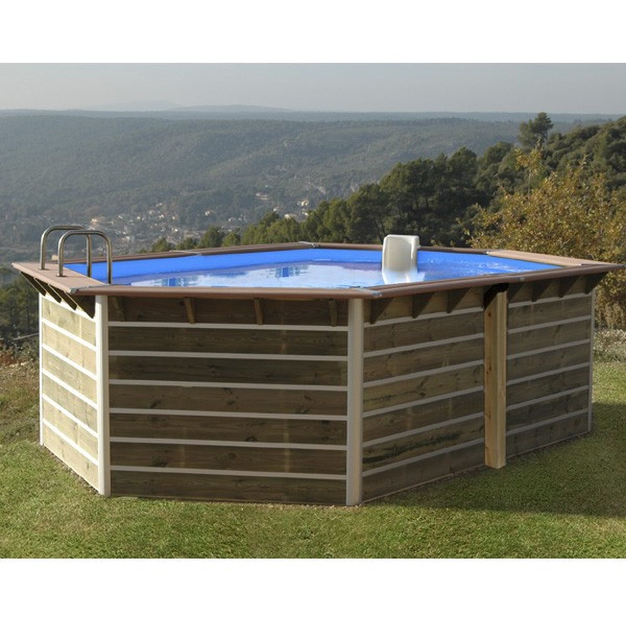 WATERCLIP Piscines bois octogonal 510X320X129 SABTANG
