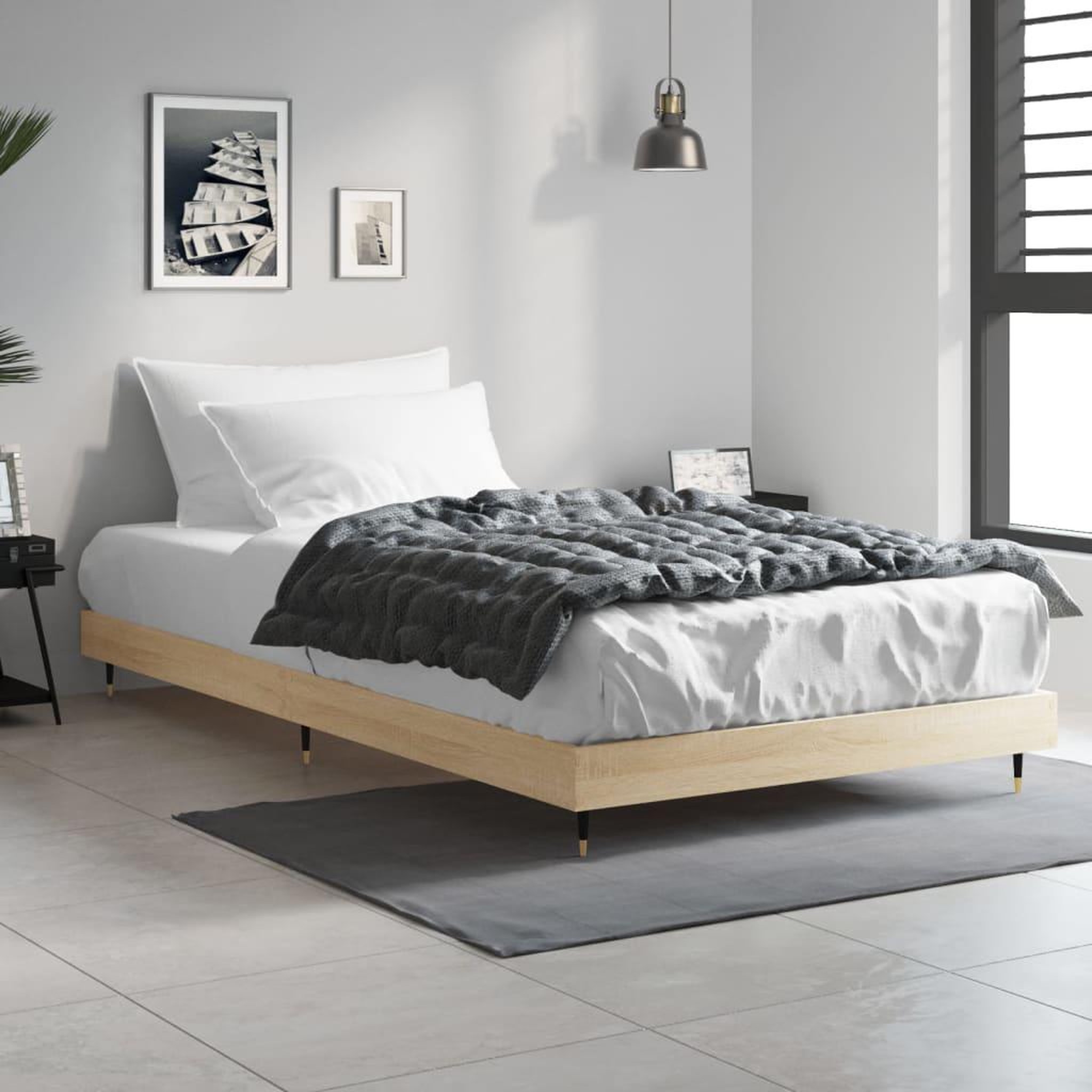 Voir la diapositive 3 : VIDAXL Cadre de lit sans matelas chene sonoma 100x200 cm