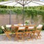 Voir la diapositive 1 : VIDAXL Chaises de jardin pliantes lot de 8 tissu et bois massif