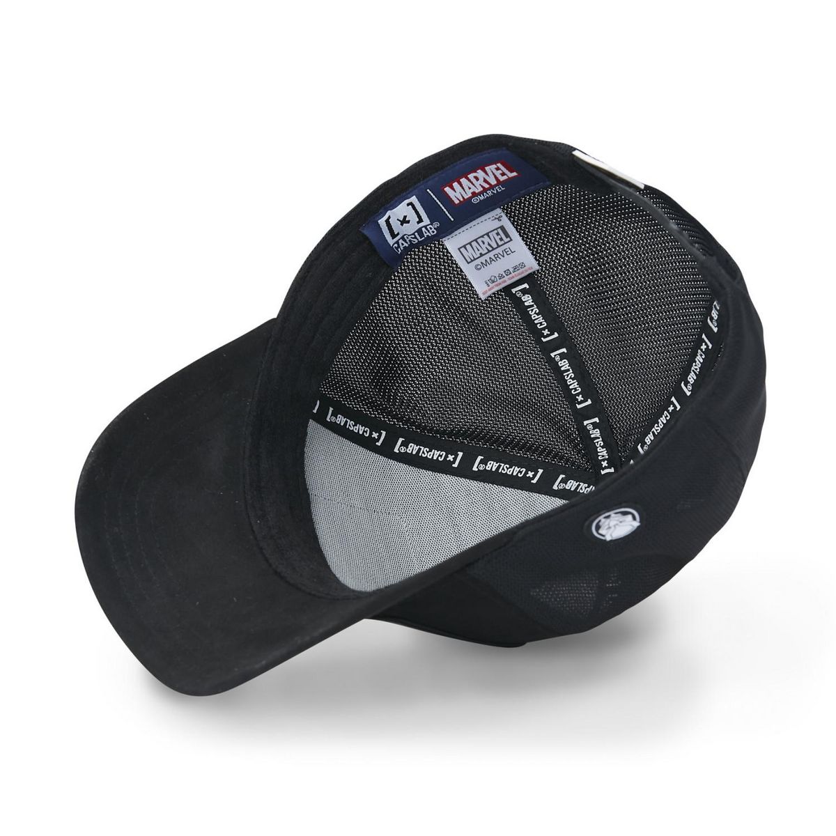 CAPSLAB Casquette homme trucker en suedine finitions premium Marvel Panther