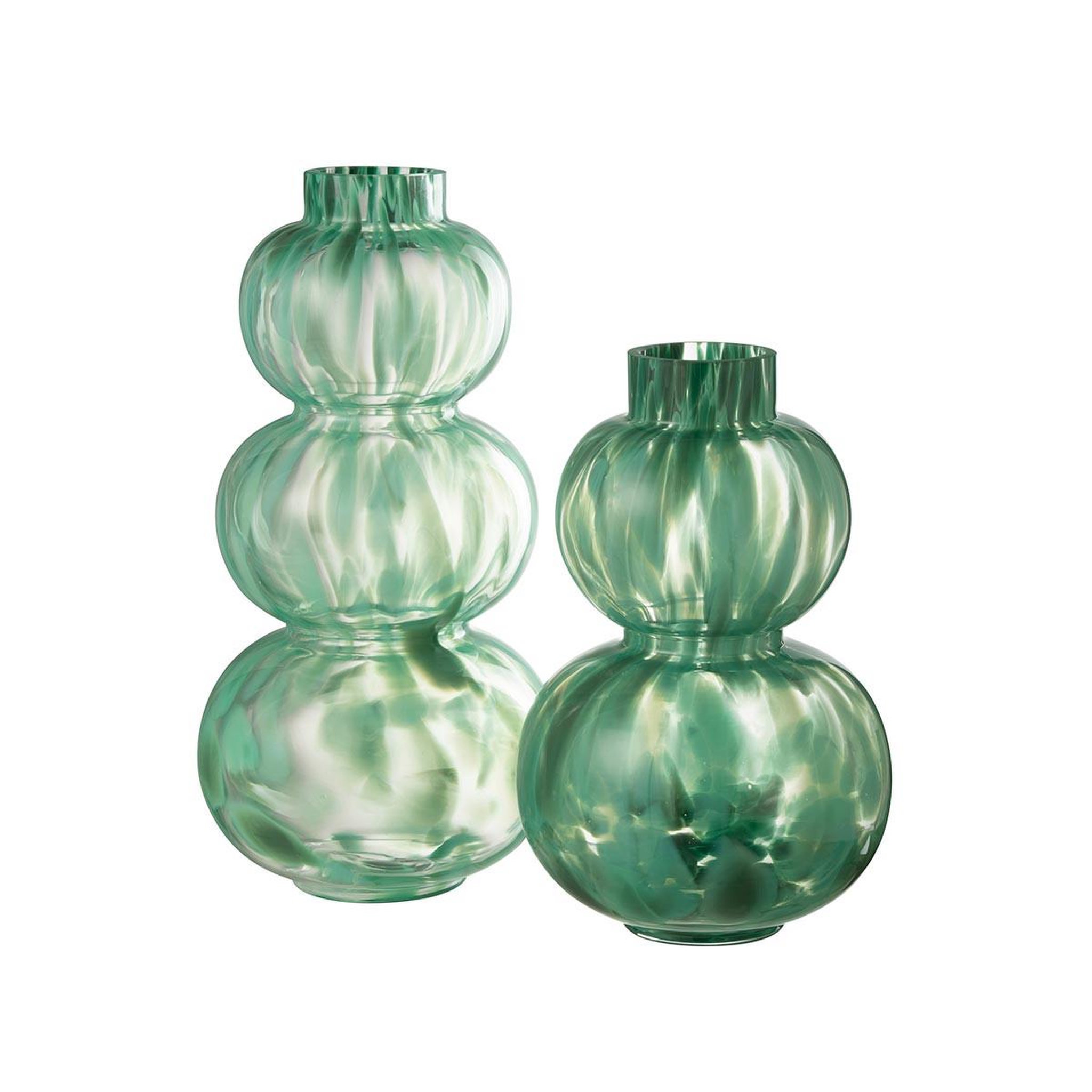 Voir la diapositive 2 : J-LINE Vase design en verre  barba  36cm vert