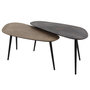 Voir la diapositive 1 : LISA DESIGN Kahoni - lot de 2 tables basses gigognes - doré et noir - 84 cm