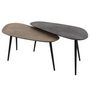 Voir la diapositive 1 : LISA DESIGN Kahoni - lot de 2 tables basses gigognes - doré et noir - 84 cm