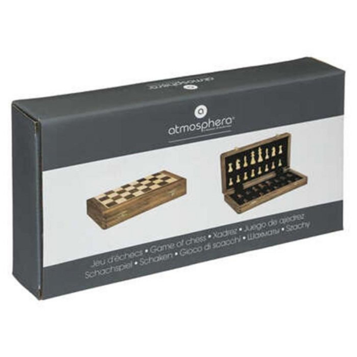 ATMOSPHERA Jeu d'Échec Déco  Bois d'Acacia  33cm Marron