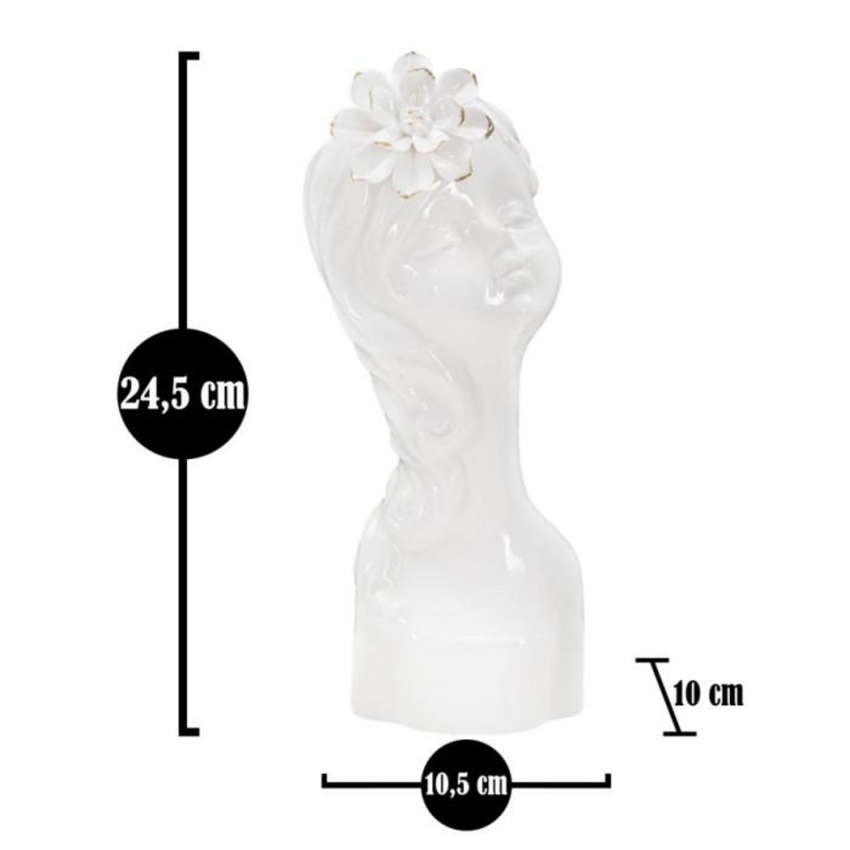 Paris Prix Vase Déco en Porcelaine  Young Lady  24cm Blanc