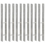 VIDAXL Piquets de cloture 6 pcs Argente 7x6x60 cm Acier galvanise
