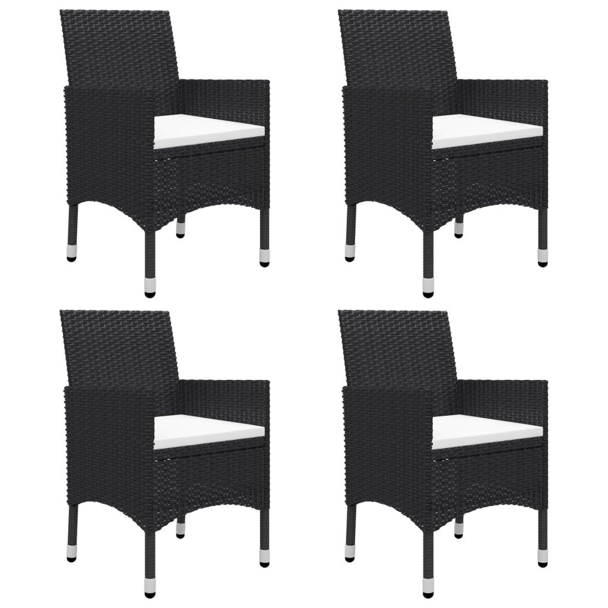 Voir la diapositive 2 : VIDAXL Ensemble a manger de jardin 5 pcs Noir