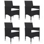 Voir la diapositive 2 : VIDAXL Ensemble a manger de jardin 5 pcs Noir