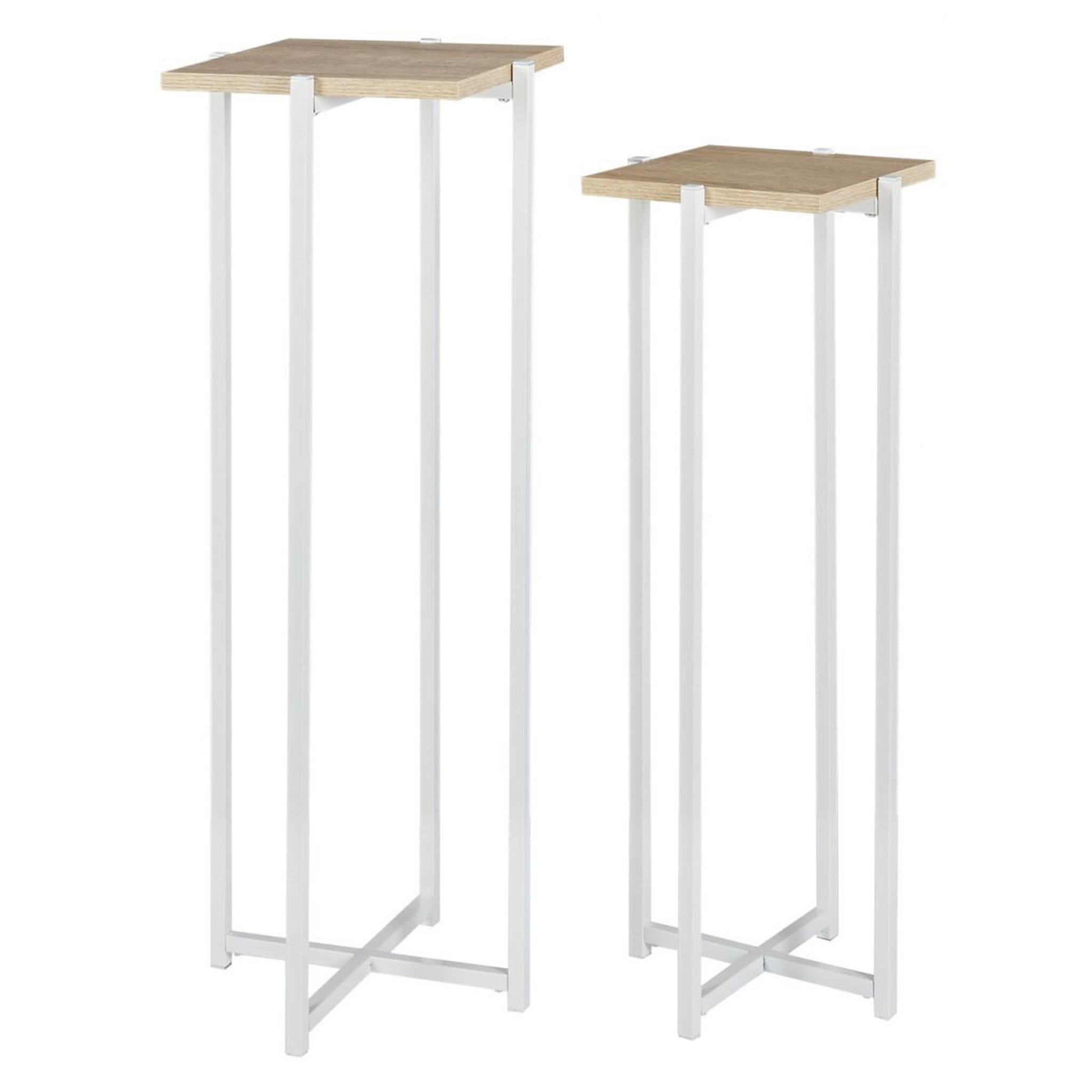 Voir la diapositive 6 : The Home Deco Factory Lot de 2 sellettes  loka  82cm blanc