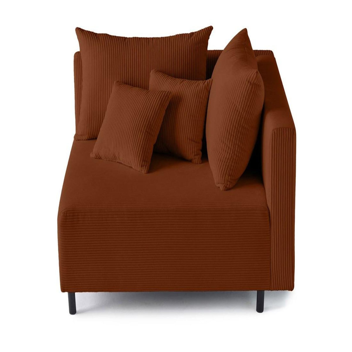 LISA DESIGN Edinburg - module d'assise d'angle droit - en velours côtelé