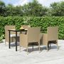 Voir la diapositive 1 : VIDAXL Ensemble a manger de jardin coussins 5 pcs Beige/noir
