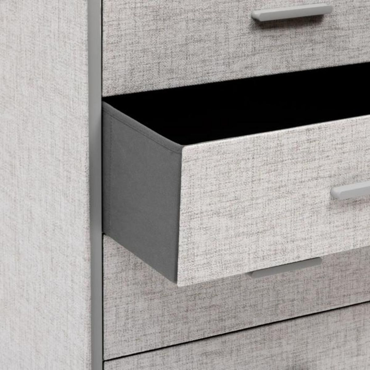 FIVE Commode 5 Tiroirs Paniers  Granite  90cm Gris