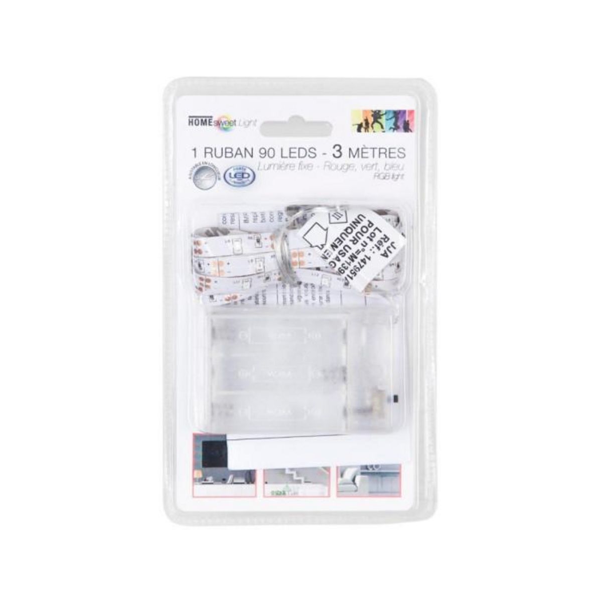 Home sweet lights Ruban LED à Piles 300cm Multicolore