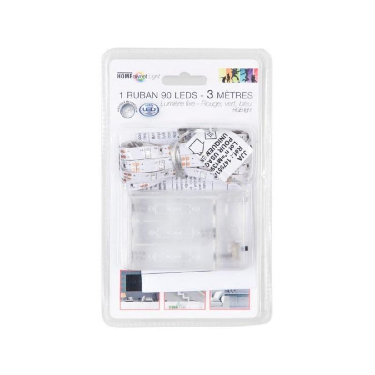 Home sweet lights Ruban LED à Piles 300cm Multicolore