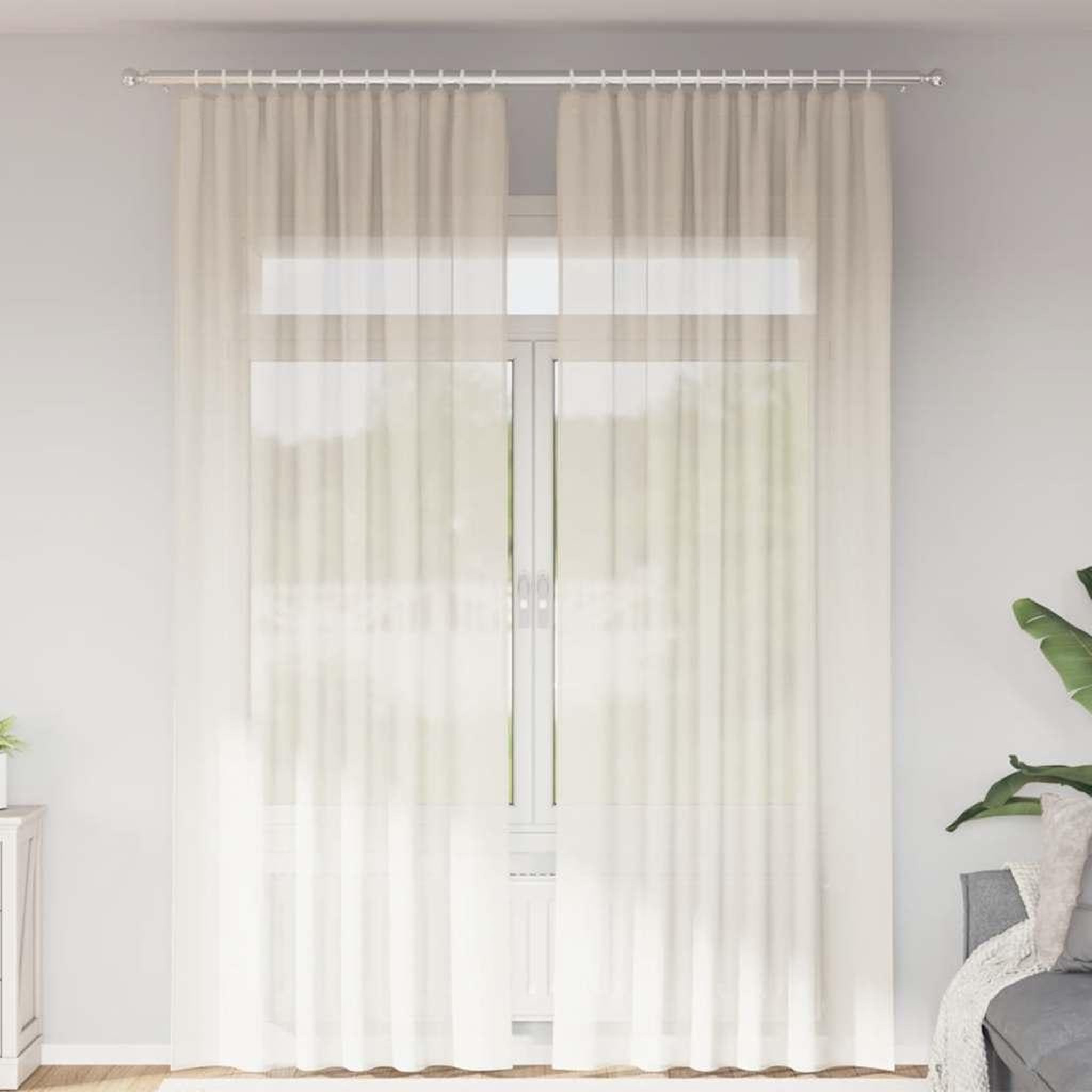 VIDAXL Rideaux en voile avec passants 2 pcs creme
