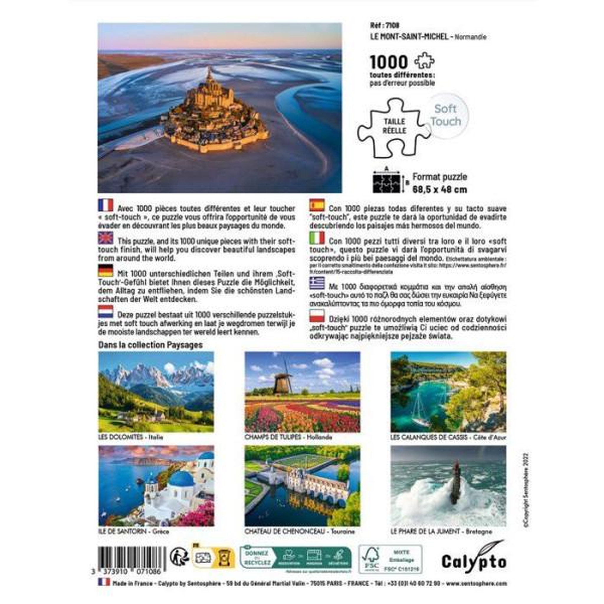 Voir la diapositive 4 : Sentosphere Puzzle 1000 pieces - Le Mont-Saint-Michel - Normandie