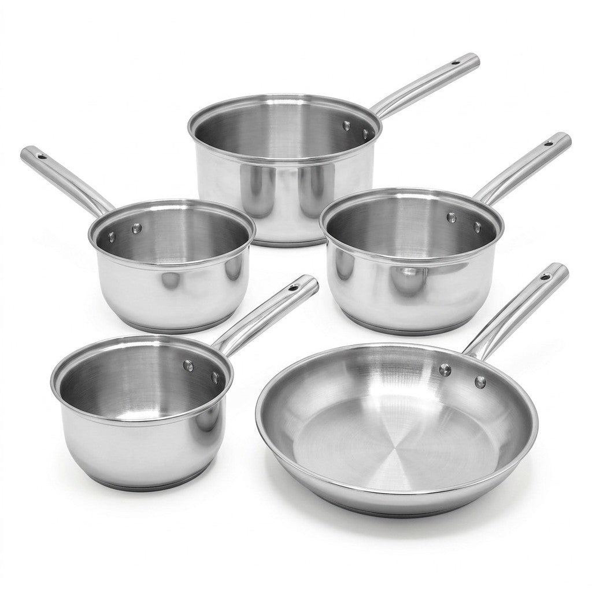 Fackelmann Lot de 4 casseroles 16/18/20/22 cm et poêle 28 cm en inox fackelmann rhona