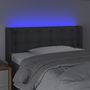 Voir la diapositive 4 : VIDAXL Tete de lit a LED Gris fonce 93x16x78/88 cm Tissu