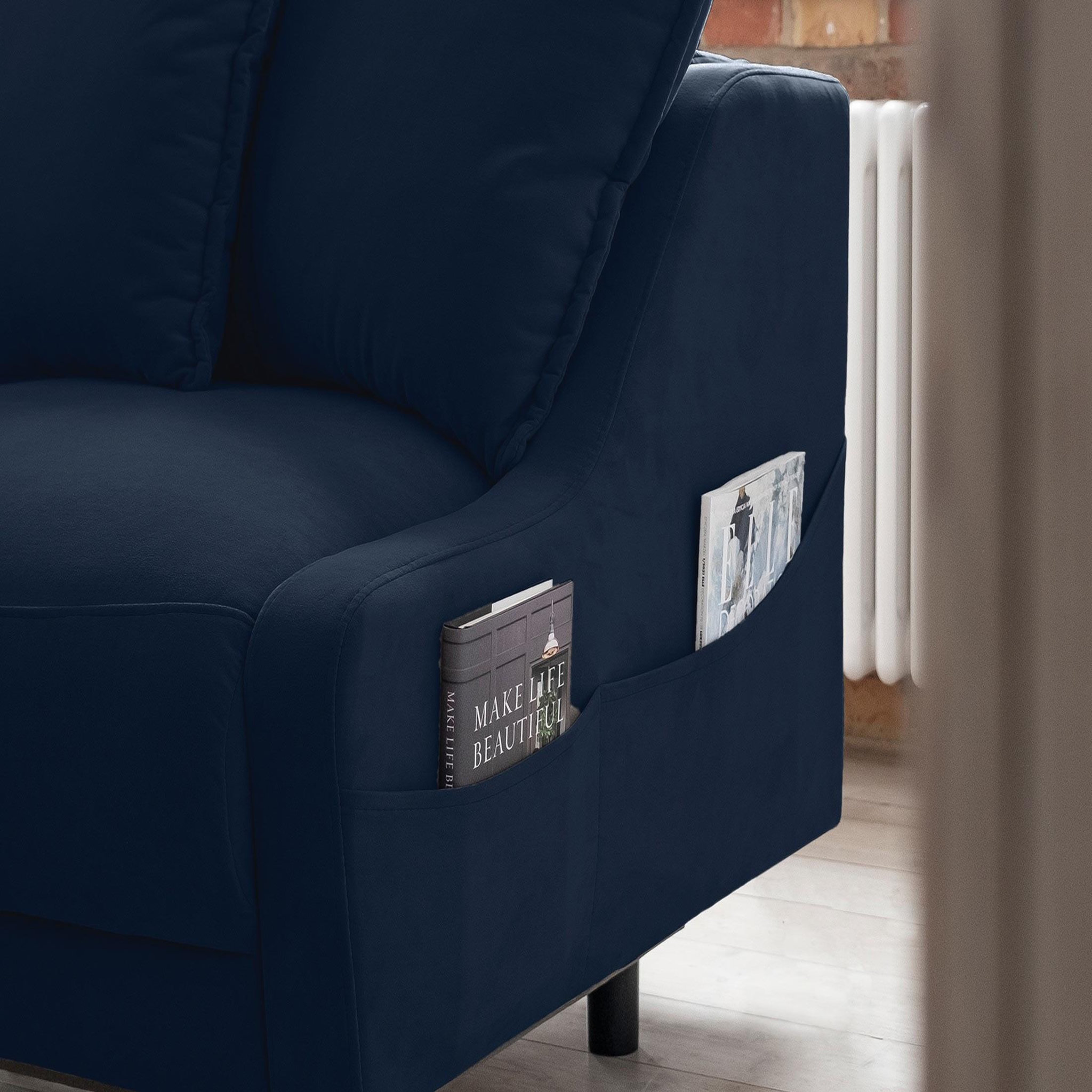Voir la diapositive 4 : BEST MOBILIER Royal - canapé d'angle gauche - 4 places - convertible avec coffre - en velours