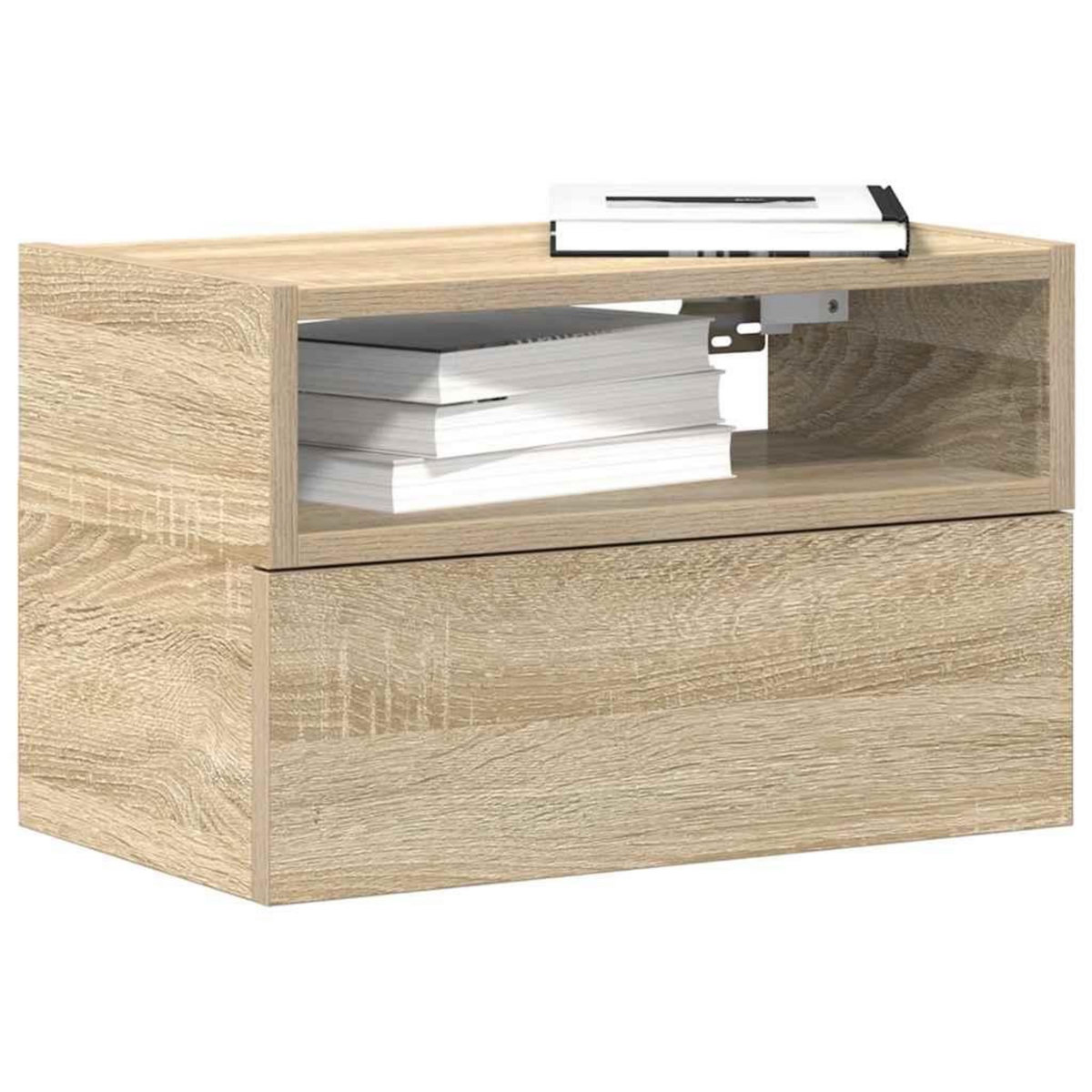 VIDAXL Table de chevet murale chene sonoma 45x26x28,5 cm
