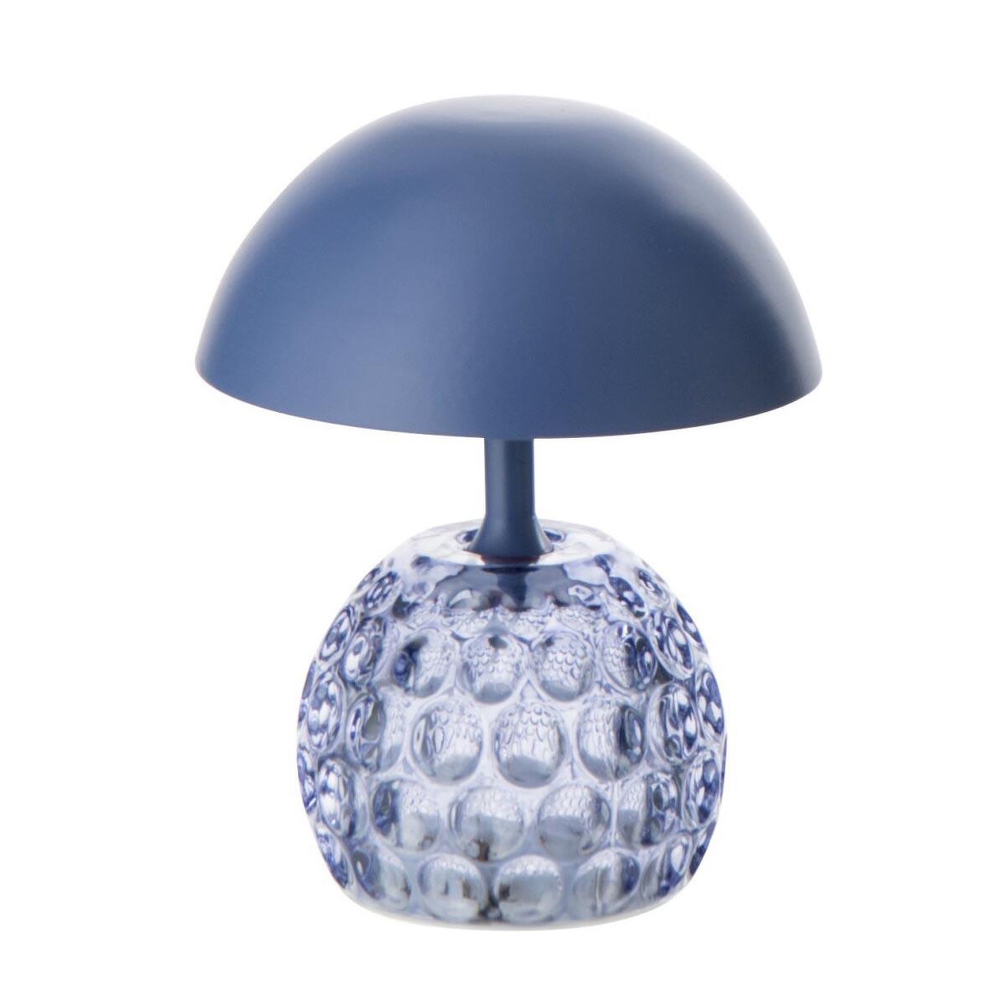 J-LINE Lampe à poser led champignon  fungo  15cm bleu