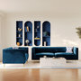 Voir la diapositive 5 : Rendez vous déco Ensemble canapés en velours bleu 5 places-Gatsby