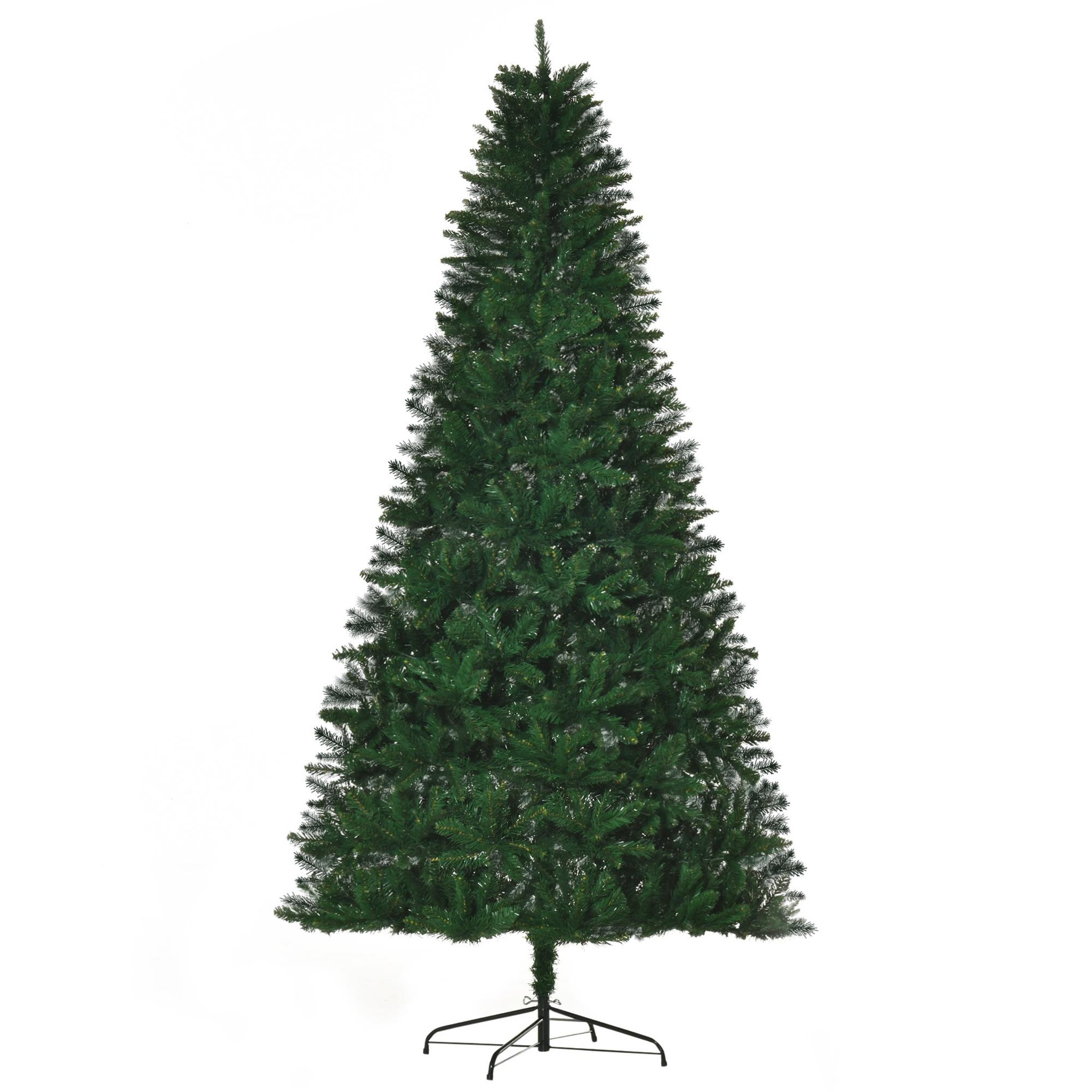 HOMCOM Sapin de Noël artificiel Ø 120 x 240H cm 1499 branches épines imitation Nordmann grand réalisme vert