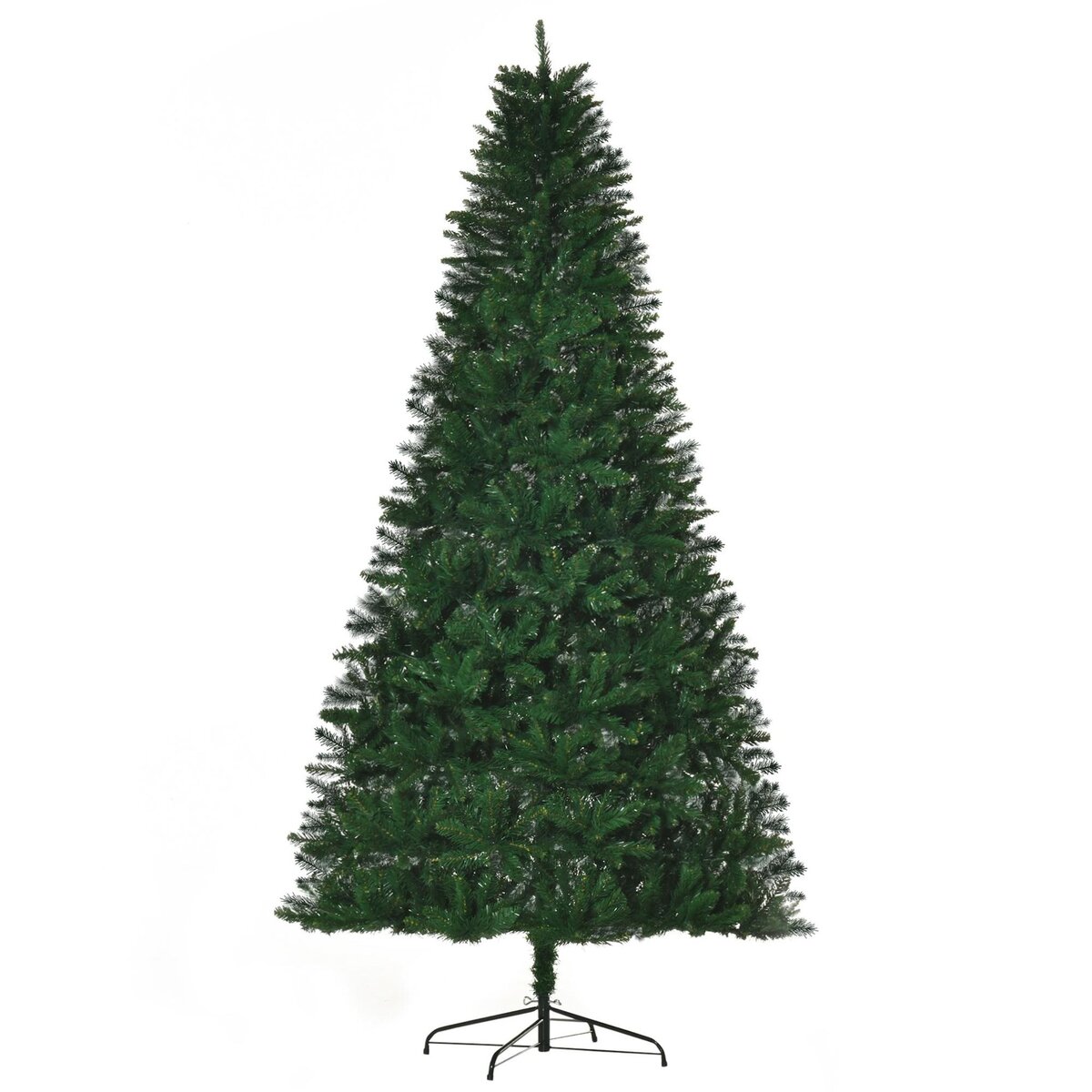 HOMCOM Sapin de Noël artificiel Ø 120 x 240H cm 1499 branches épines imitation Nordmann grand réalisme vert