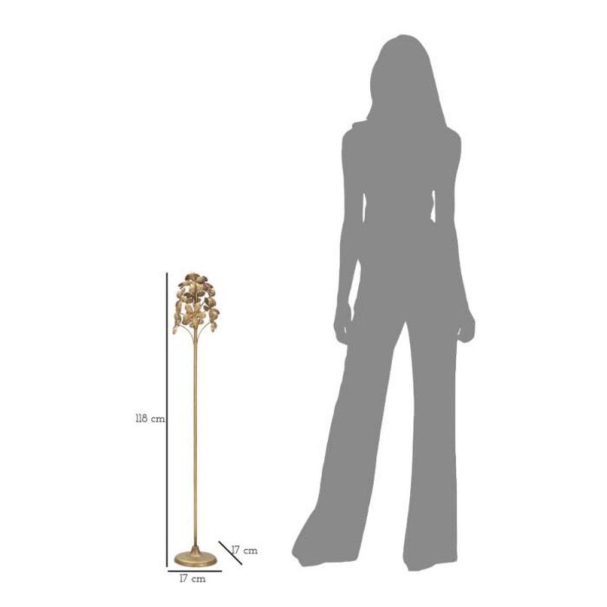 Paris Prix Bougeoir Design en Métal  Flowy  93cm Or